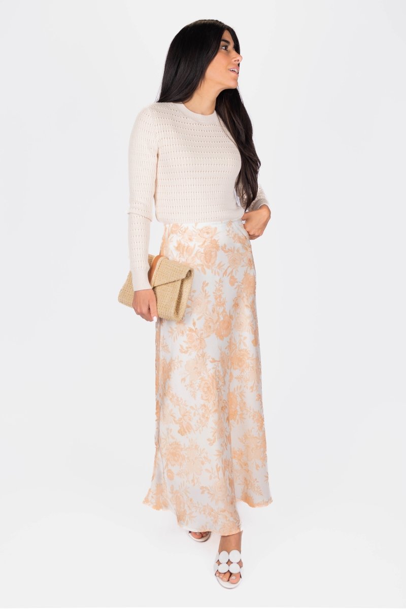 Dakota Skirt (Ivory/Peach)