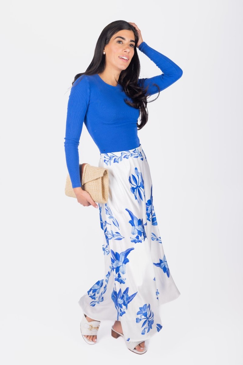 Dakota Skirt (White/Blue)