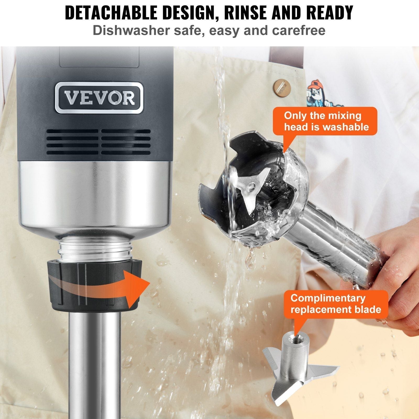 VEVOR Commercial Immersion Blender, 750W 20
