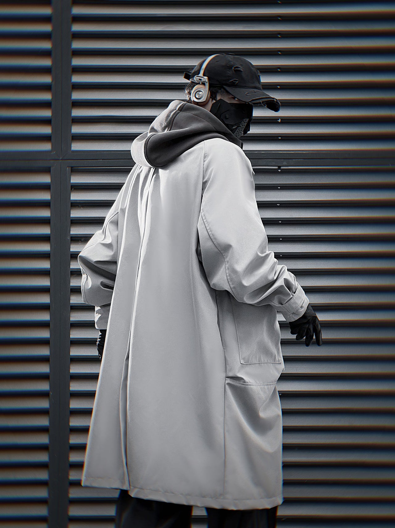 HiJ36 Grey Urban Trench Coat