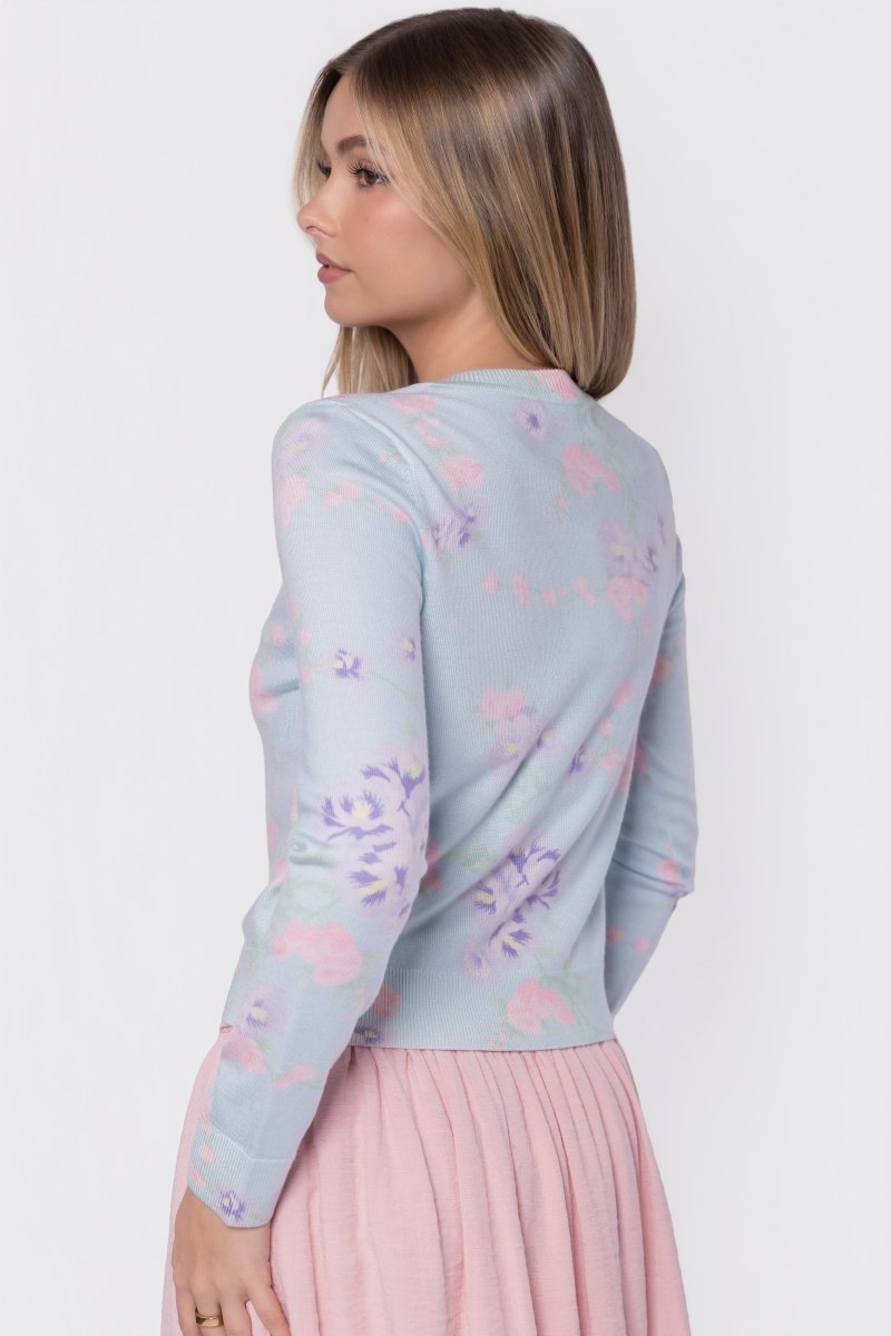 Gabrielle Cardigan (Light Blue Ground)