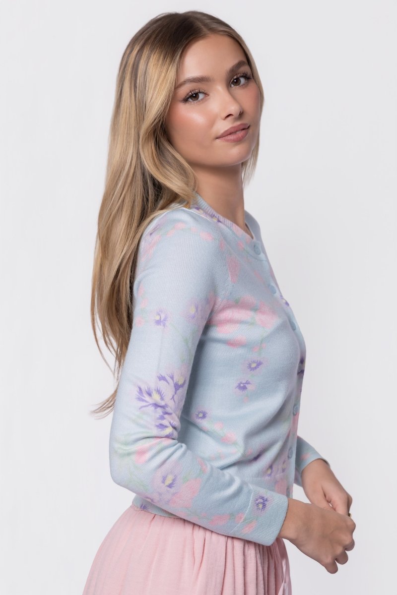Gabrielle Cardigan (Light Blue Ground)