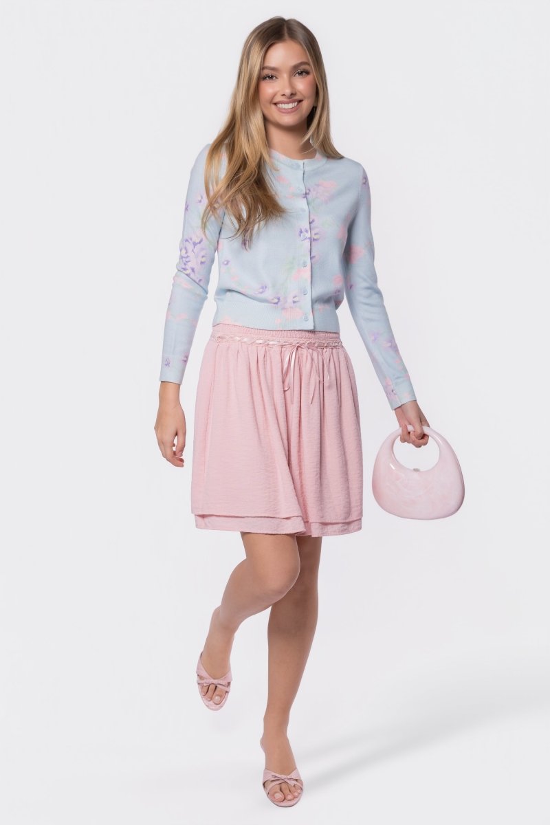 Gabrielle Cardigan (Light Blue Ground)