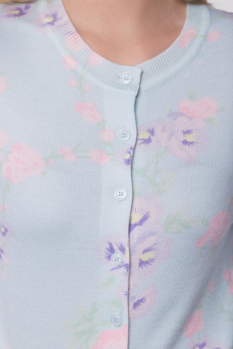 Gabrielle Cardigan (Light Blue Ground)