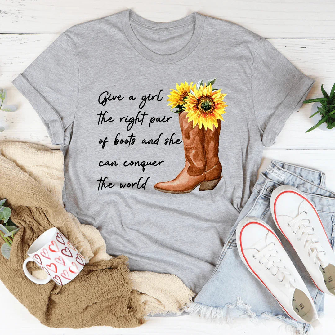 Give A Girl The Right Pair Of Boots Tee
