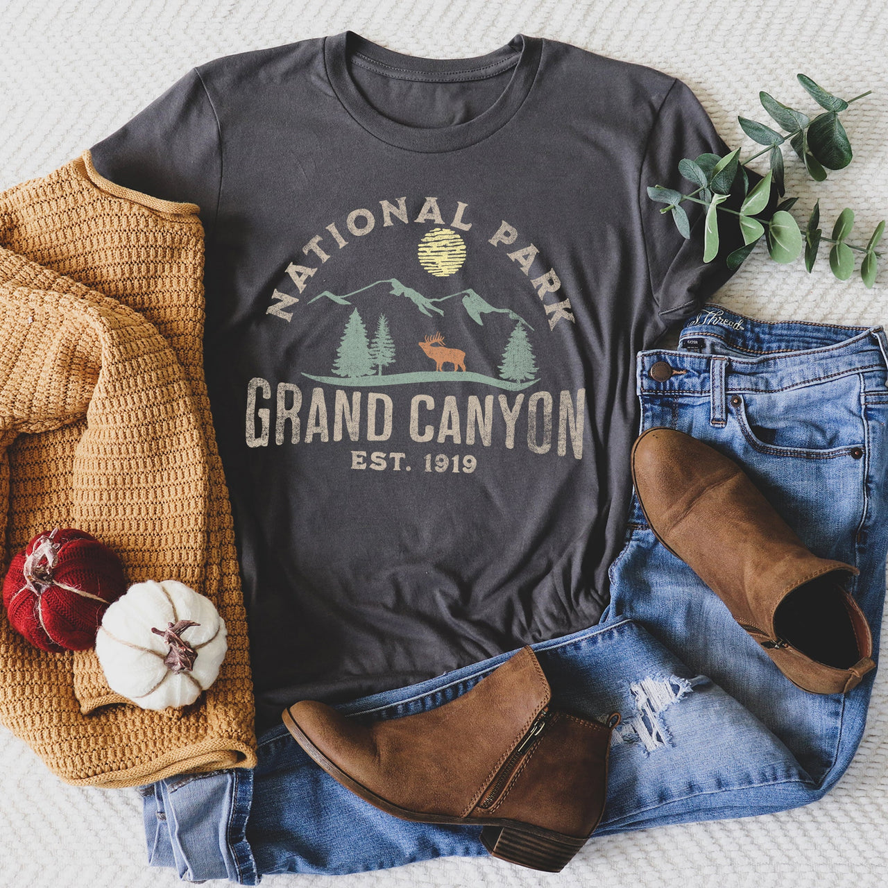 Grand Canyon National Park Scenic Print Nature Landscape Premium Soft Graphic Tee