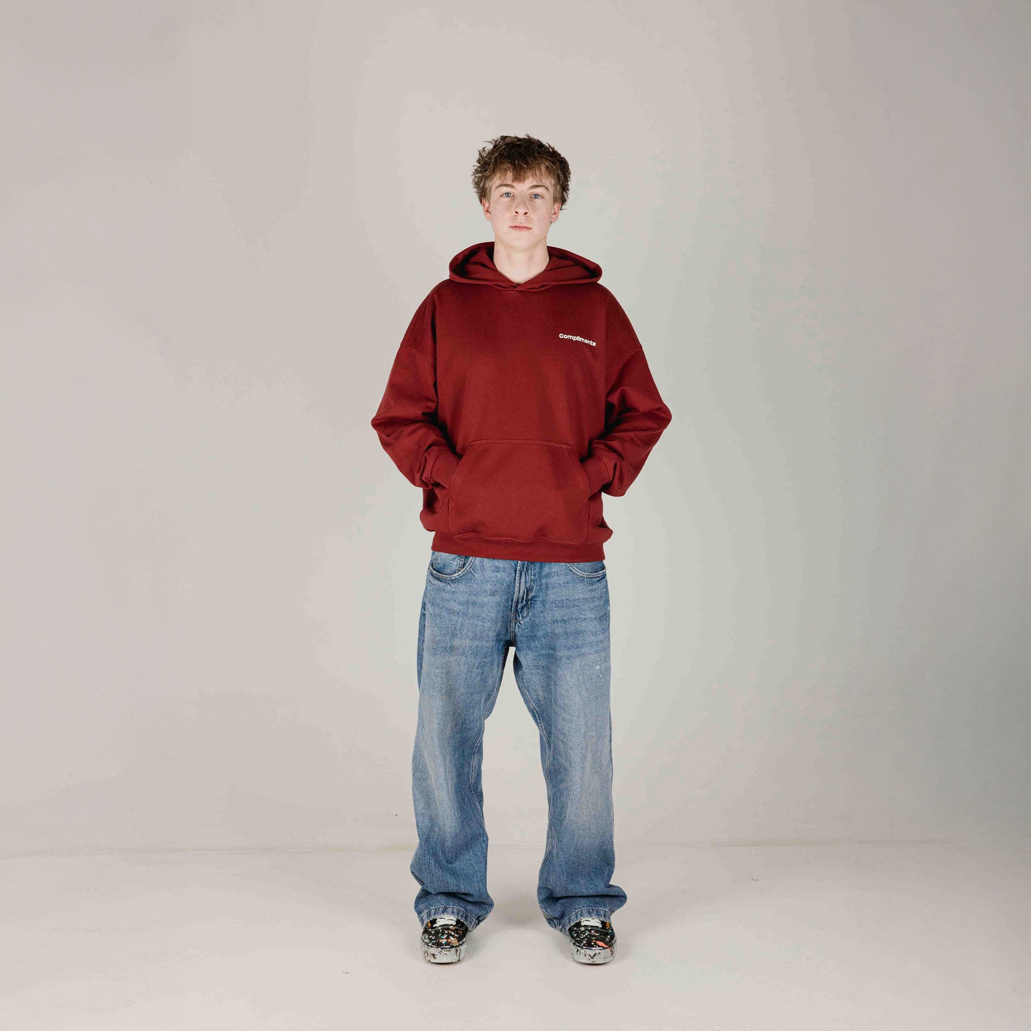 Compliments Not Sorry for Anything Dark Red Hoodie