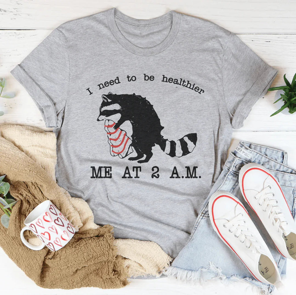 I Need To Be Healthier Me At 2 A.M. Little Debbie Christmas Tee