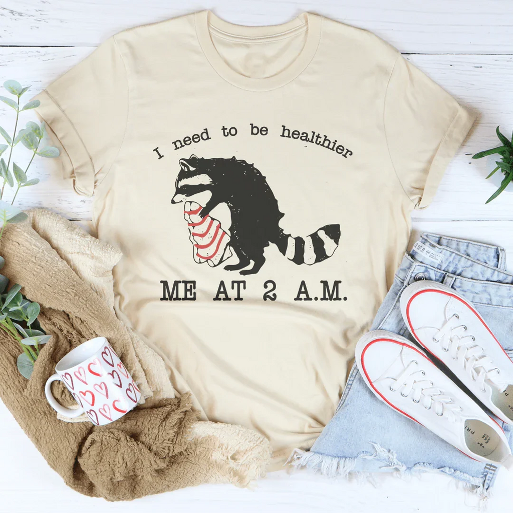 I Need To Be Healthier Me At 2 A.M. Little Debbie Christmas Tee