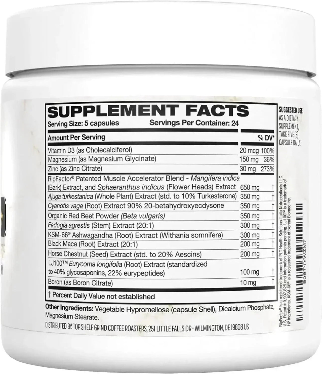King Maker 13-in-1 Anabolic Supplement for Men to Increase Stamina, Lean Muscle Growth & Recovery, N.O. Booster with Tongkat Ali (LJ100), 120 Capsules