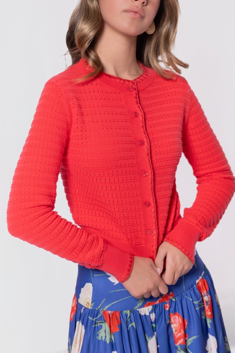 Jane Cardigan (Coral Pink)