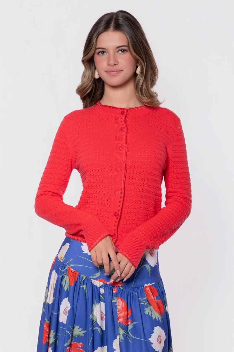 Jane Cardigan (Coral Pink)