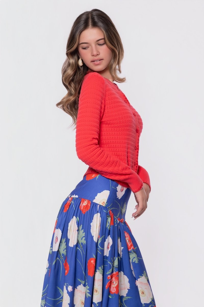 Jane Cardigan (Coral Pink)