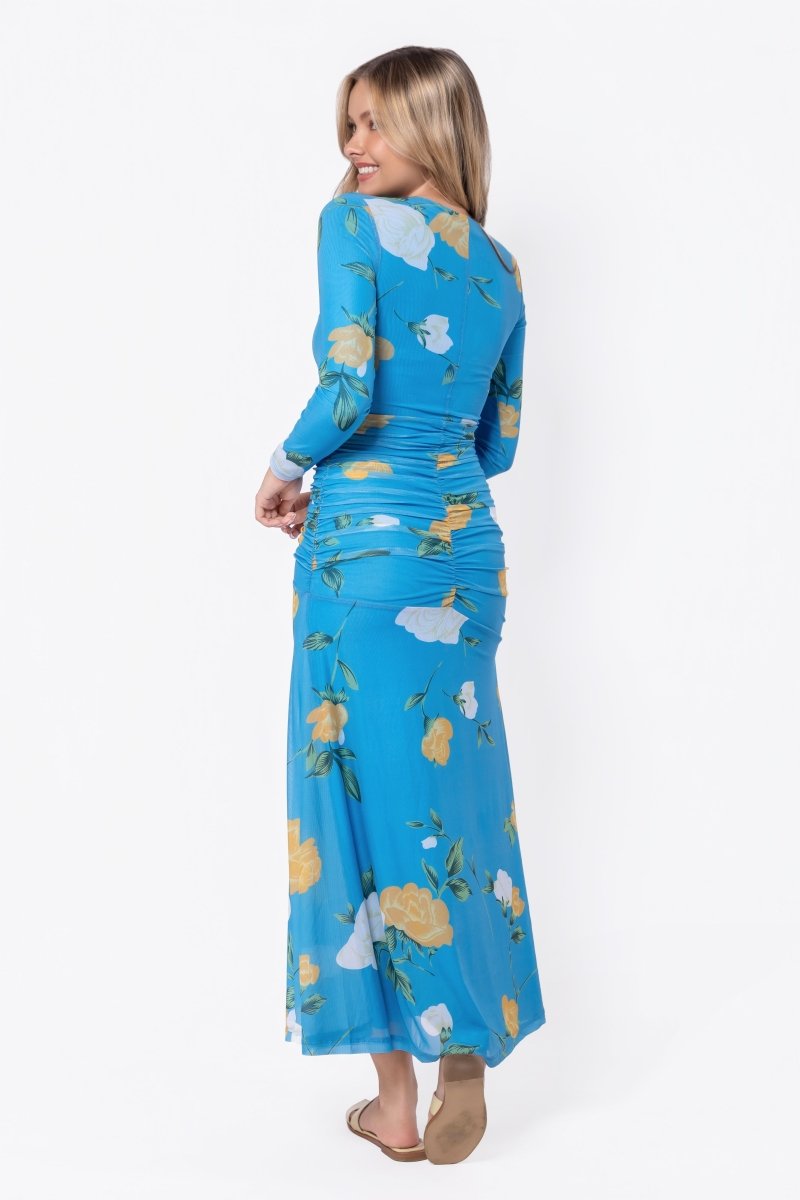 Juliana Dress (Blue Flower)