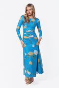 Juliana Dress (Blue Flower)