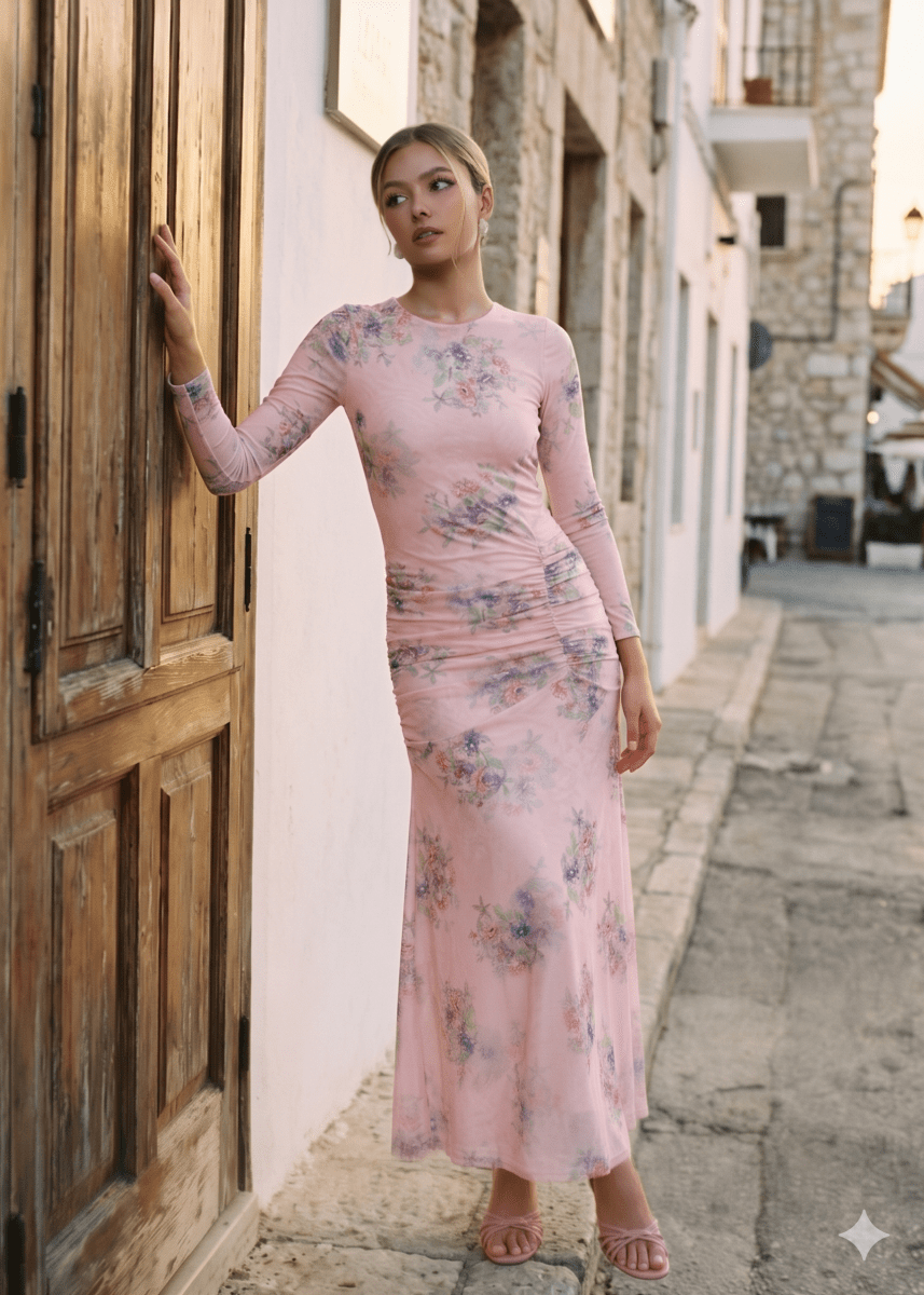Juliana Dress (Pink Flower)