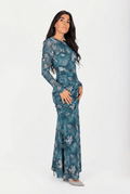 Juliana Dress (Teal Flower)