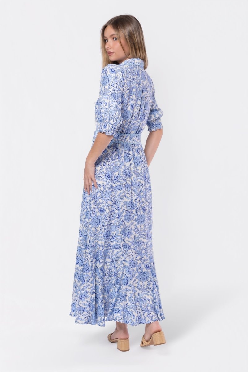 Karen Dress (White/Blue)