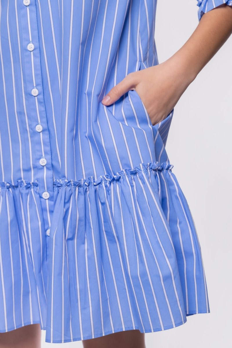 Kiana Dress (Light Blue Stripe)