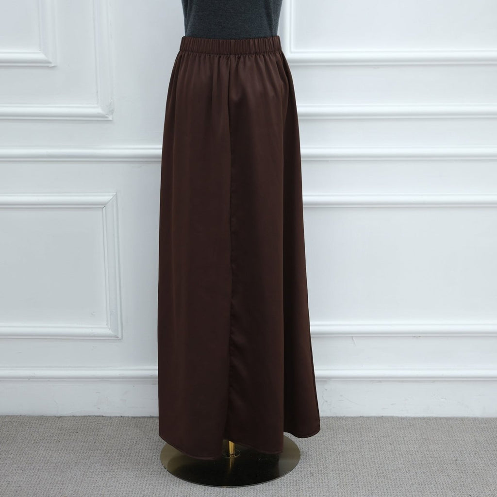 Lace Trim Contrast Panel Satin Top(MS408)