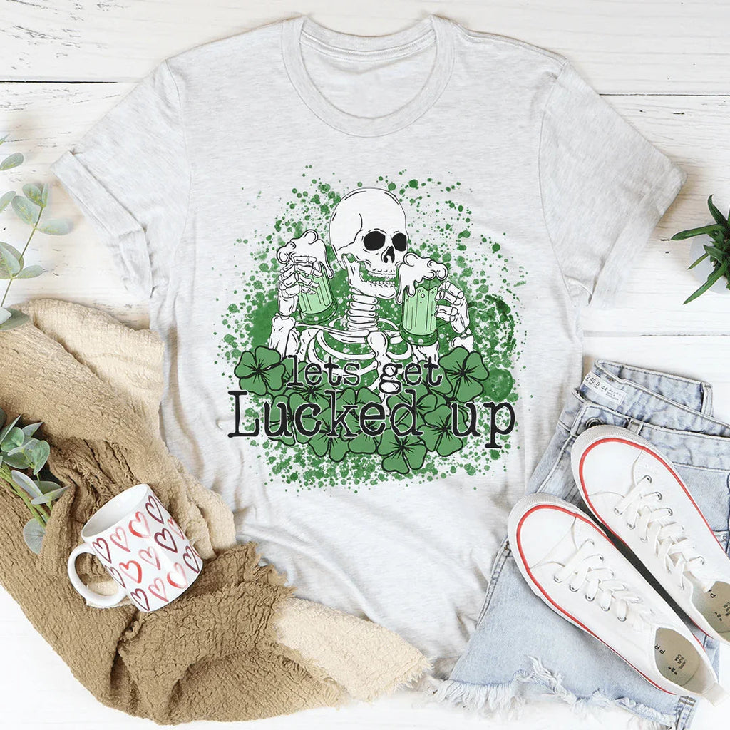 Let's Get Lucked Up Skull Tee