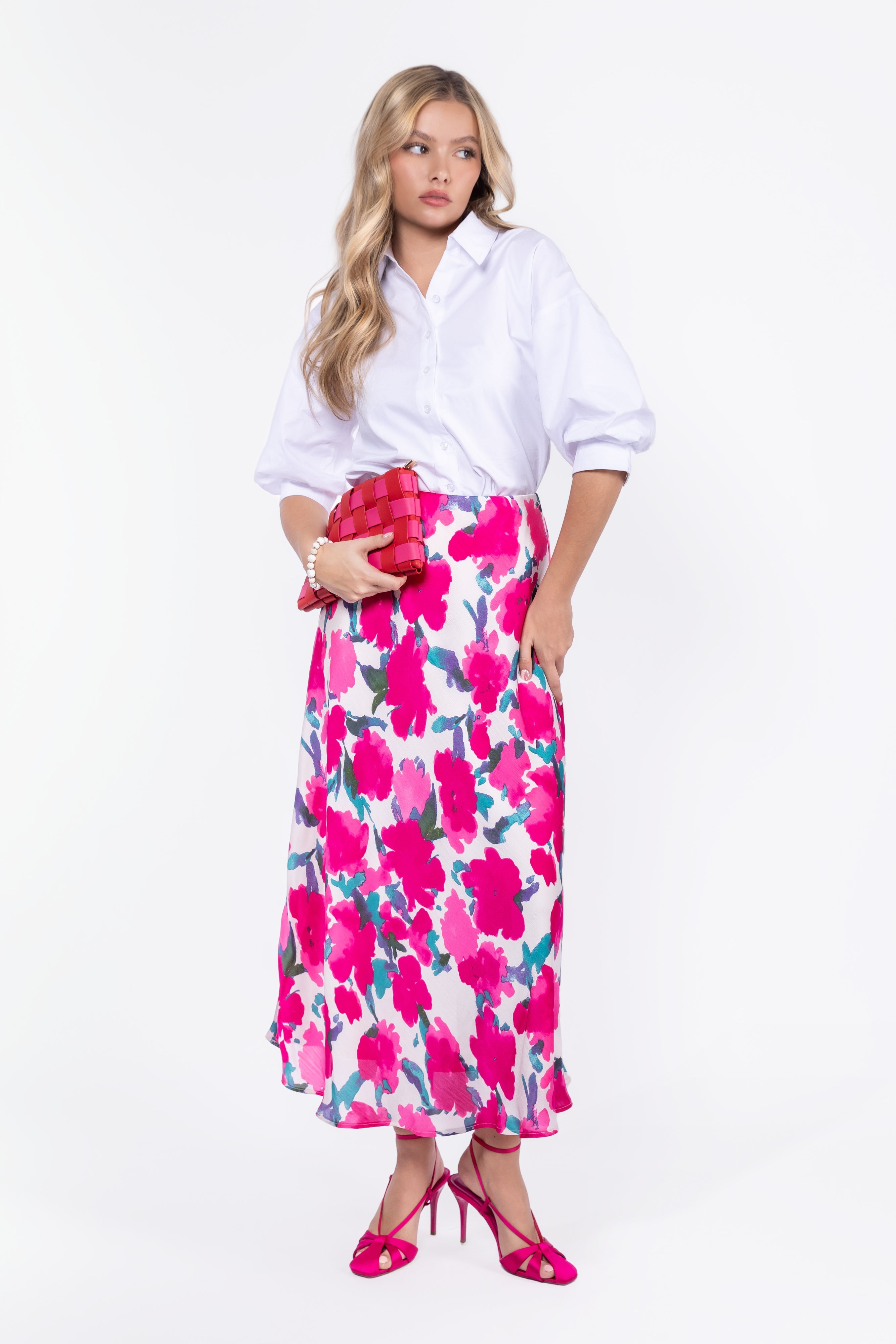 Lisa Skirt (Fuchsia/Green)