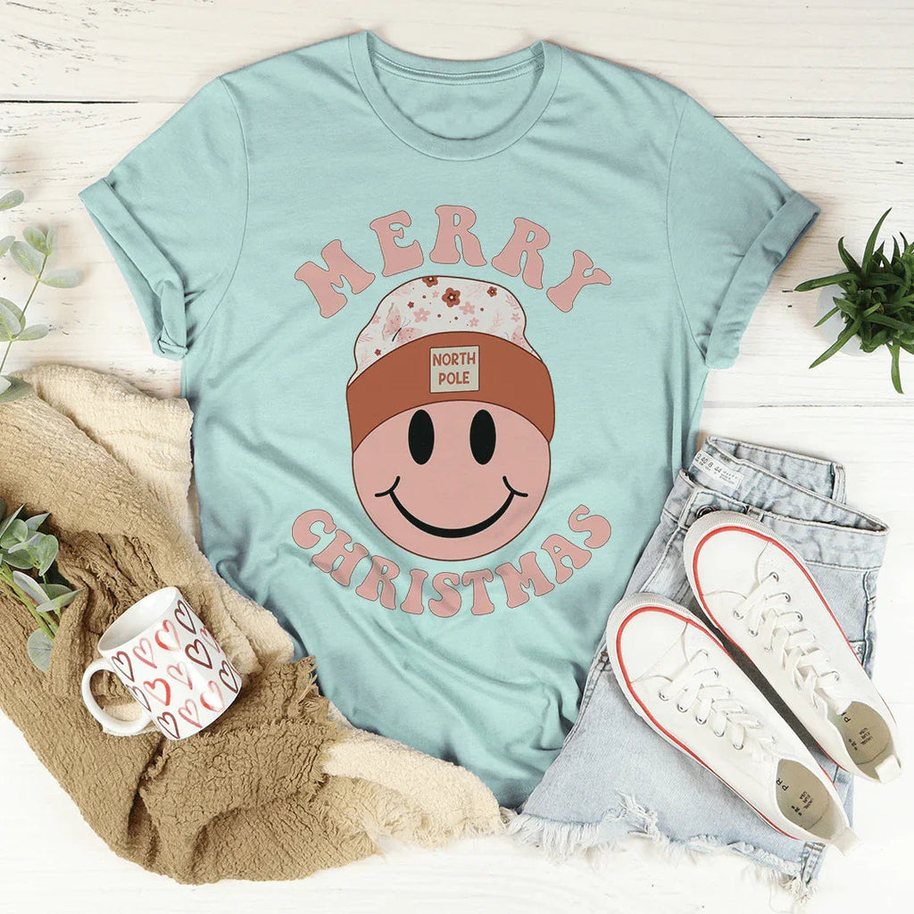 Merry Christmas Smiley Tee