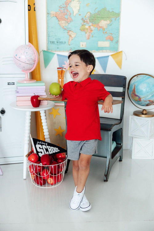 Boys Red S/S Polo