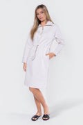 Mina Half Zip Dress 42" (Ivory Heather)