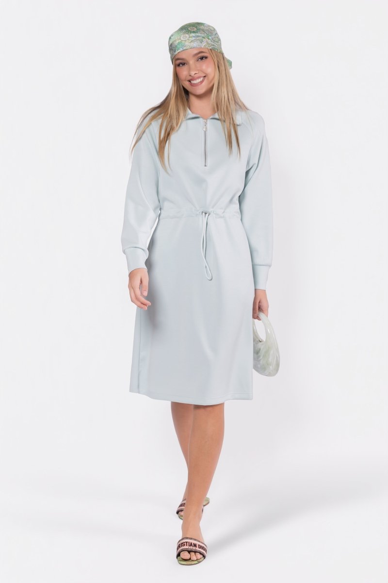 Mina Half Zip Dress 42" (Mint)