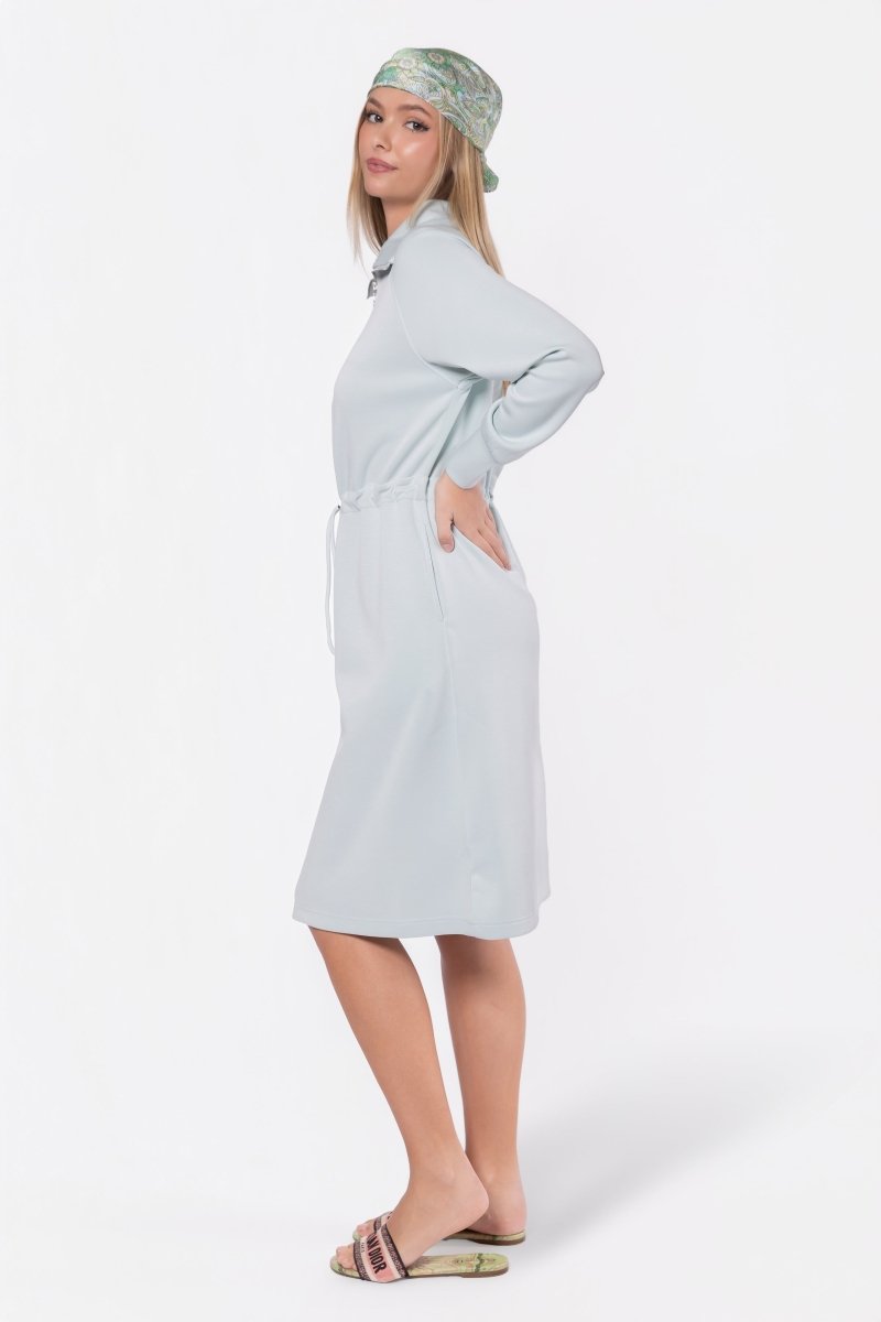 Mina Half Zip Dress 42" (Mint)