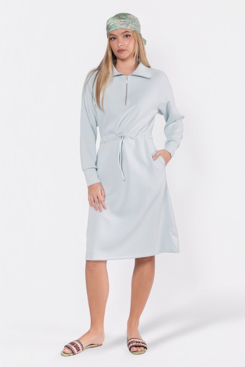 Mina Half Zip Dress 42" (Mint)