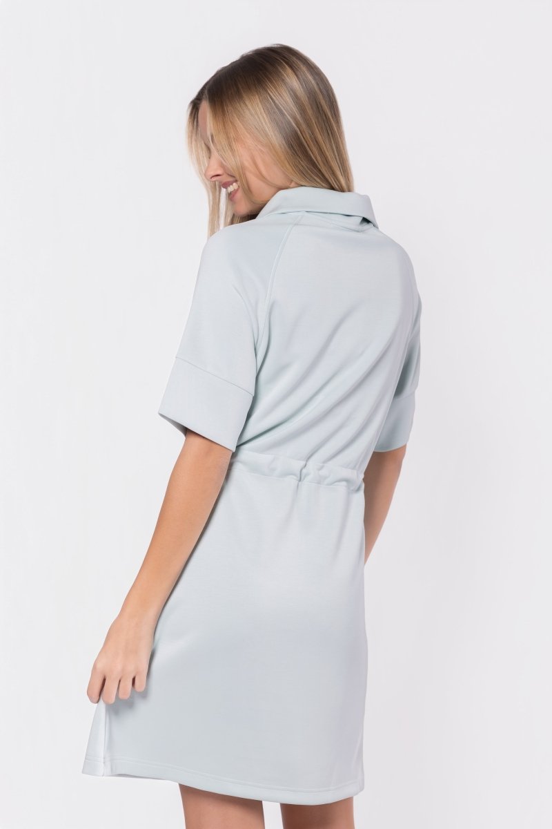 Mina Half Zip Dress Short Sleeve 37" (Mint)