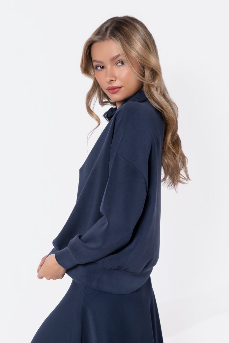 Mina Half Zip Top (Navy)