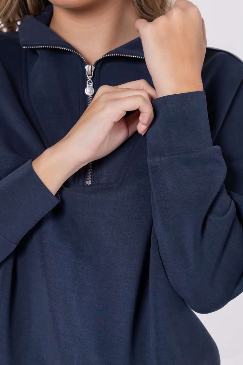Mina Half Zip Top (Navy)