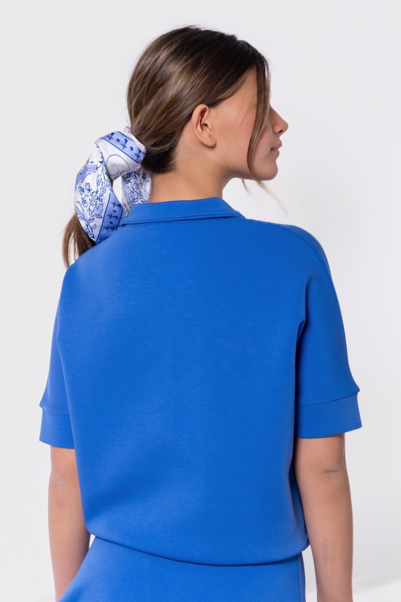Mina Half Zip Top Short Sleeve (Marina Blue)