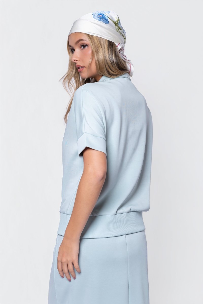 Mina Half Zip Top Short Sleeve (Mint)