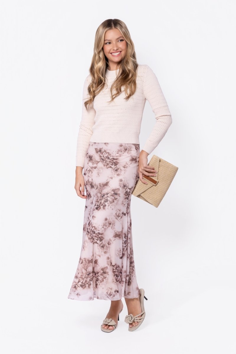 Natalia Skirt (Brown Flower)