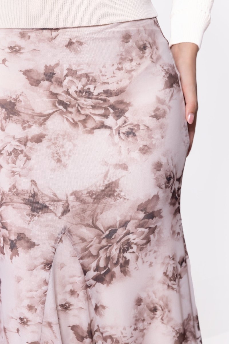 Natalia Skirt (Brown Flower)