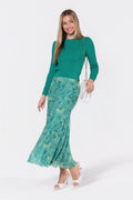 Natalia Skirt (Green Pattern)