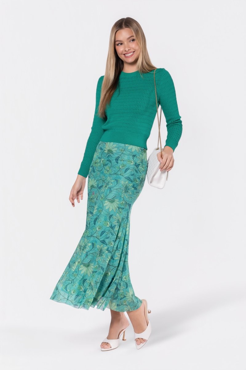 Natalia Skirt (Green Pattern)