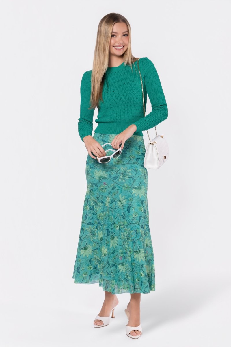 Natalia Skirt (Green Pattern)