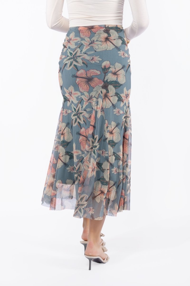 Natalia Skirt (Peach/Grey)