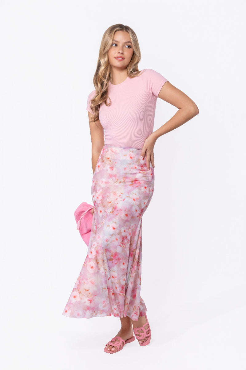 Natalia Skirt (Pink Flower)