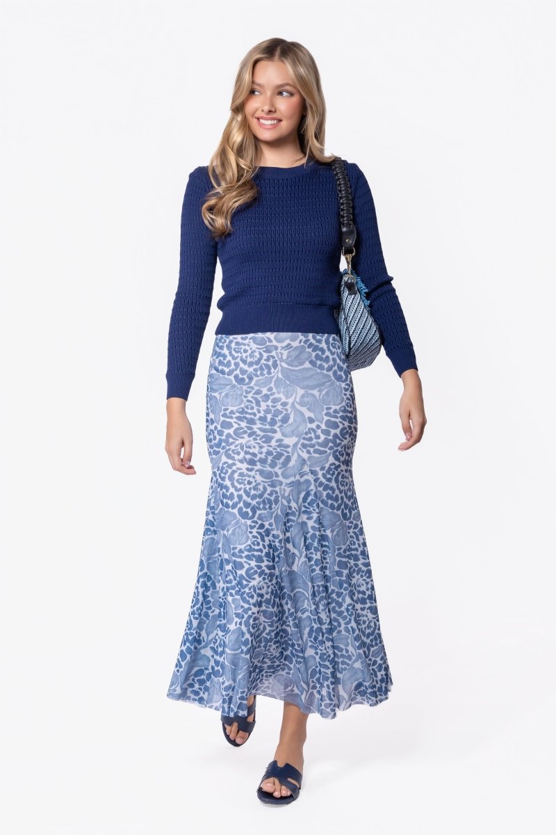 Natalia Skirt (White Blue)