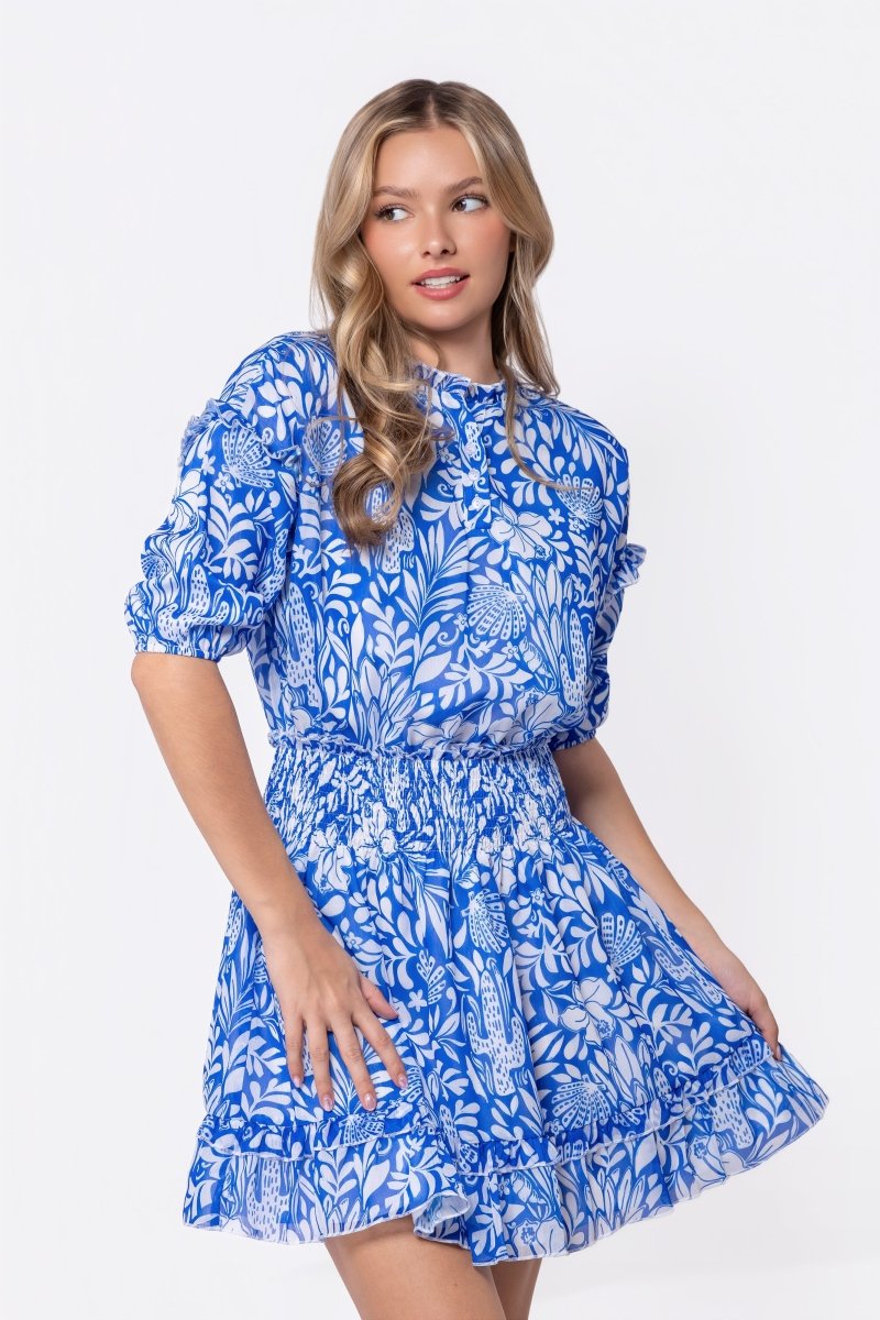 Olivia Dress 36" (Blue Pattern)