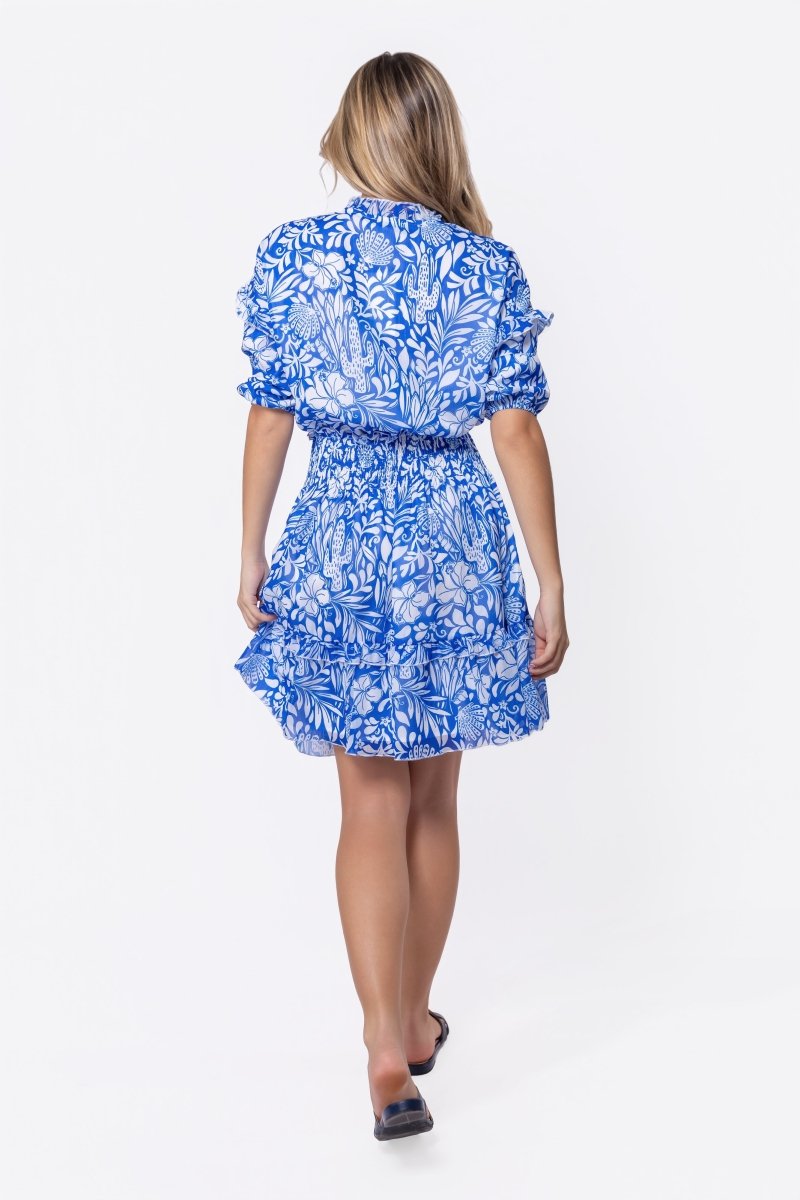 Olivia Dress 39" (Blue Pattern)