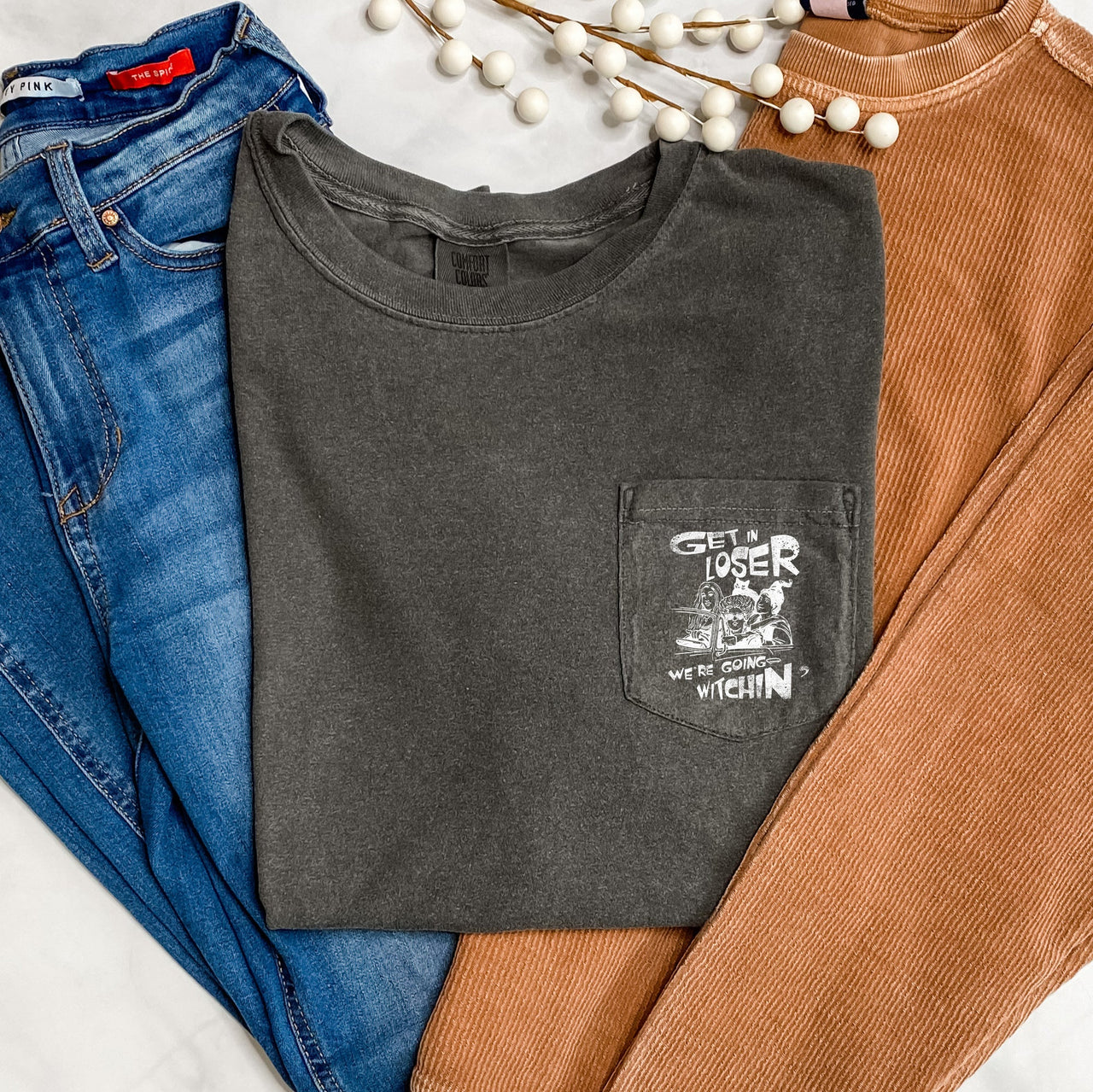 We're Going Witchin' Halloween Pocket Collection Limited Edition Comfort Colors Tee