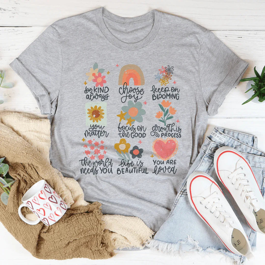 Positive Doodles Distressed Effect Tee