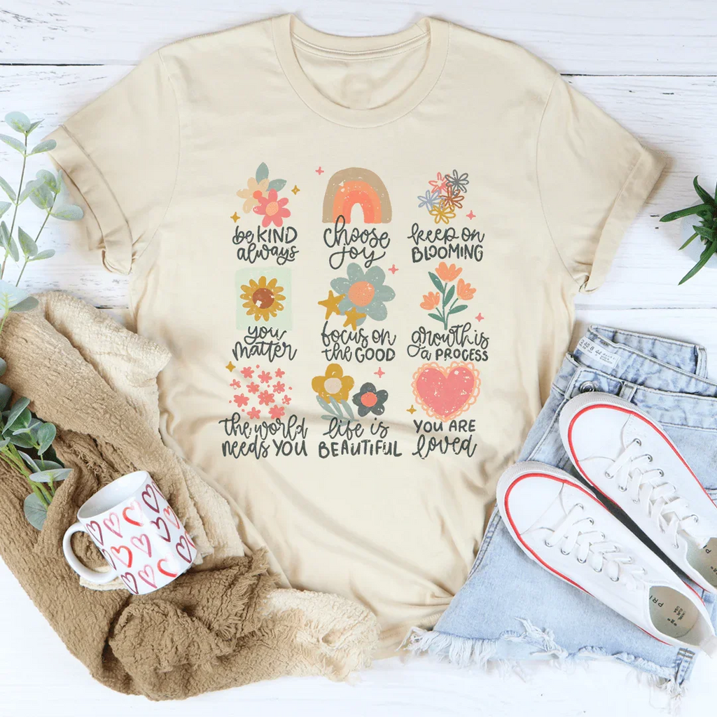 Positive Doodles Distressed Effect Tee